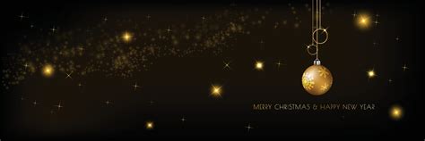 Background Christmas banner design with glowing glittering golden ...