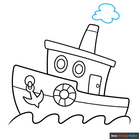 How to Draw an Easy Cartoon Boat - Really Easy Drawing Tutorial