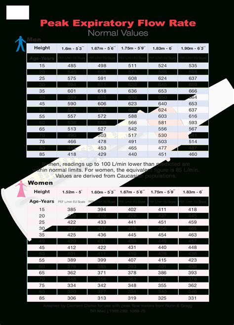 Pediatric Peak Flow Chart