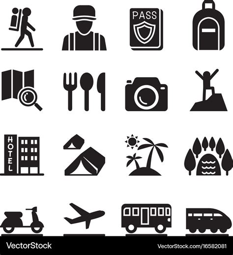 Travel icon set Royalty Free Vector Image - VectorStock