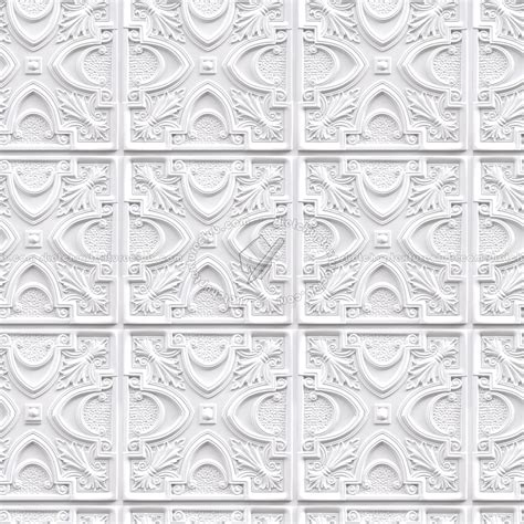 White interior ceiling tiles panel texture seamless 02991