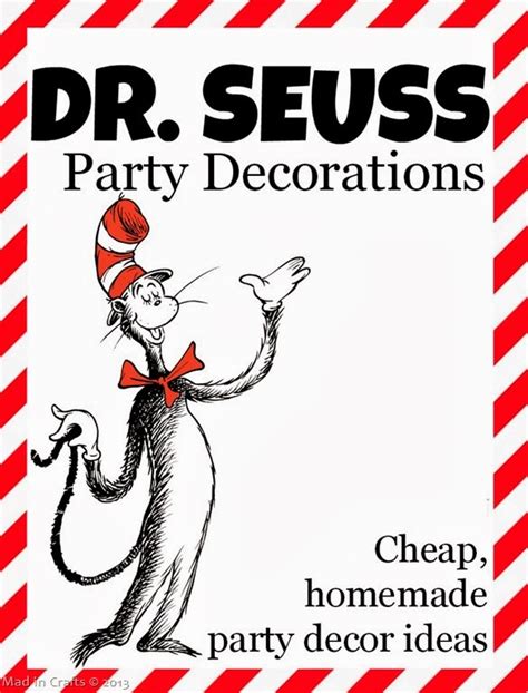 Homemade Dr. Seuss Party Decorations Mad in Crafts