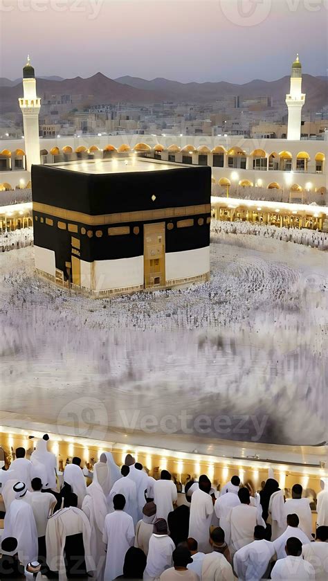 AI generated Kaaba Majesty in Mecca Ramadan and Eid Al-Fitr Serenity ...