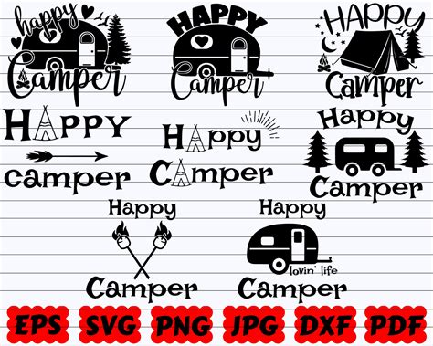 Happy Camper SVG Camper SVG Happy SVG Camping Cut File | Etsy