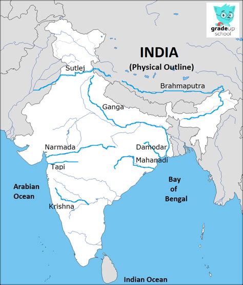 Political Map Of India With Rivers