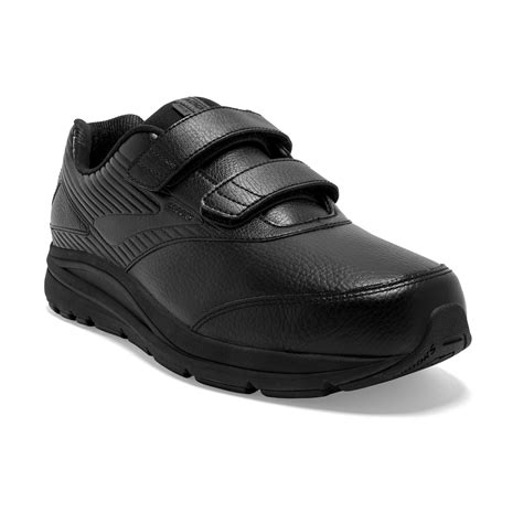 Brooks Mens Addiction 2 Velcro Strap Walking Shoe- Black Leather ...