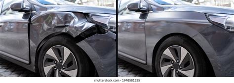 Photo Car Dent Repair Before After Stock Photo (Edit Now) 1948581235