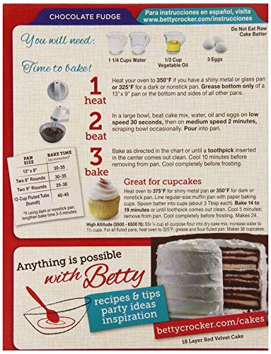 betty crocker chocolate cake mix directions