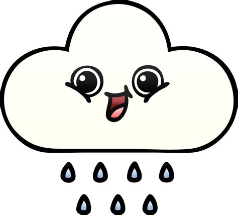 gradient shaded cartoon rain cloud 10673058 Vector Art at Vecteezy