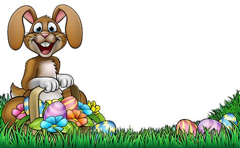 Easter Bunny Egg Hunt Background Stock Illustration - Download Image ...