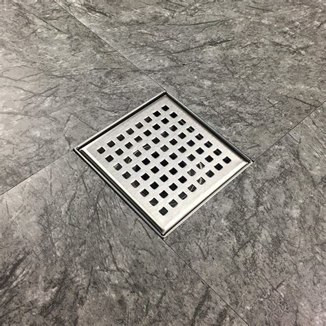 Neodrain Square Shower Drain with Removable Quadrato Pattern Grate, 4 ...