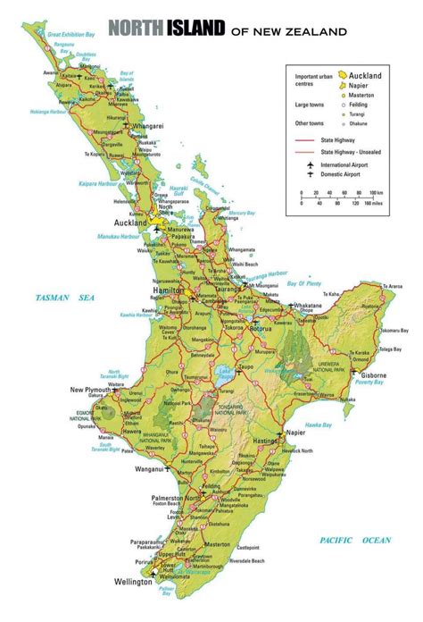 North island, New Zealand kort - Kort over north island, New Zealand ...