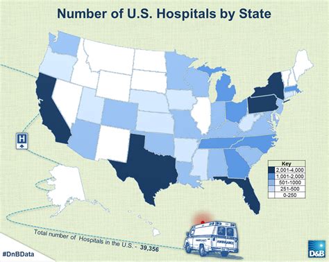 Number of Hospitals by #US State. #DnBData #Health | Risk management ...