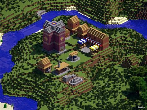 Minecraft village makeover (world download + 64 schematics) : Minecraft