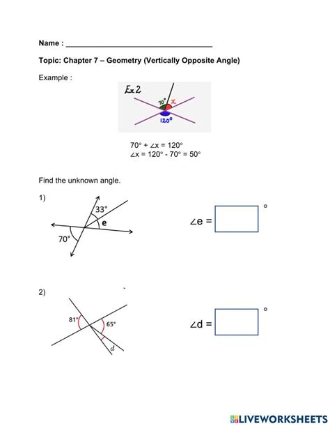 Vertically Opposite Angles Geogebra