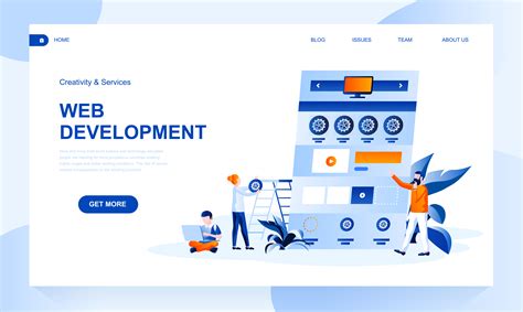 Web development landing page template with header 689056 Vector Art at ...