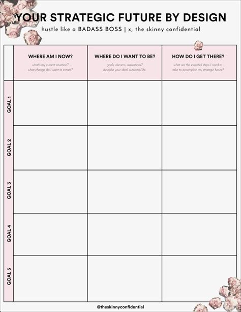 Printable Future Goal Worksheet | Free Printable Goal Sheets | POPSUGAR ...