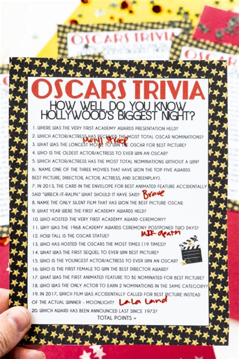 Free Printable Oscar Trivia Game - Play Party Plan