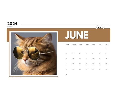 2024 Wall Calendar 2024 Cat Calendar 2024 Wall Calendar Printable 2024 ...