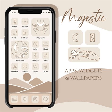 Majestic App Icons Aesthetic Ios Icons Abstract Cream Beige - Etsy