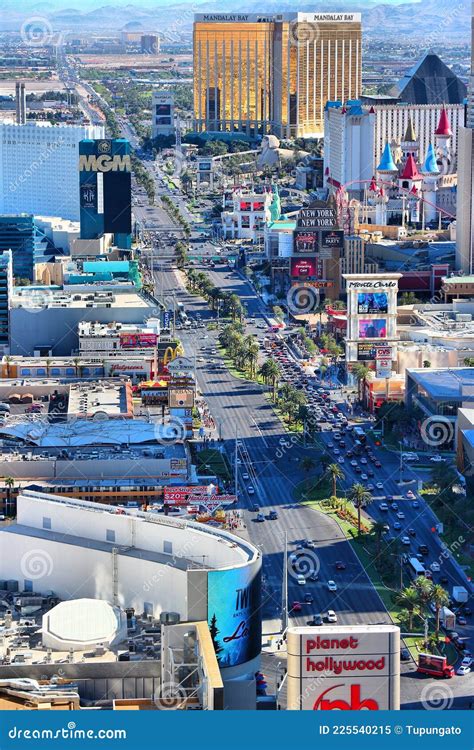 Las Vegas Strip Aerial View Editorial Image - Image of landmark, street ...