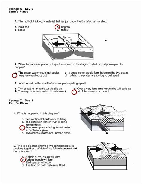 Science Plate Tectonics Worksheet Puzzle