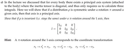 Inertia tensor around principal Axes