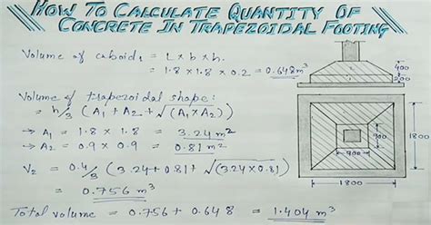 Concrete Quantity for Trapezoidal Footing | Volume of Trapezoidal Shape ...