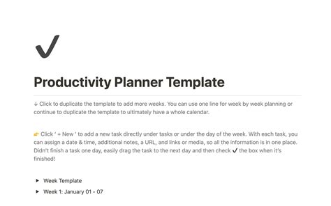 Notion Template Gallery – Productivity Planner