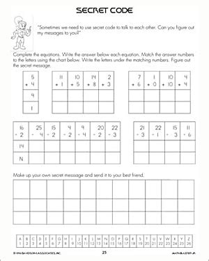 Secret Code – Free & Printable Addition and Subtraction Worksheets ...