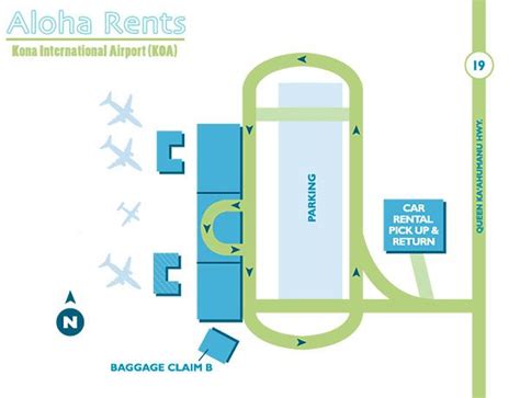 KOA Airport Map Hawaii Airport, Airport Map, Cheap Car Rental, Koa ...