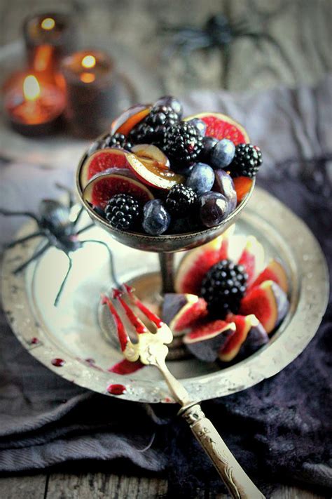 Black And Red Fruit Halloween Fruit Salad Photograph by Doutreligne ...