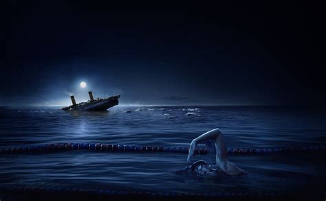 Titanic Ship Alongside Swimmer Wallpaper,HD Artist Wallpapers,4k ...