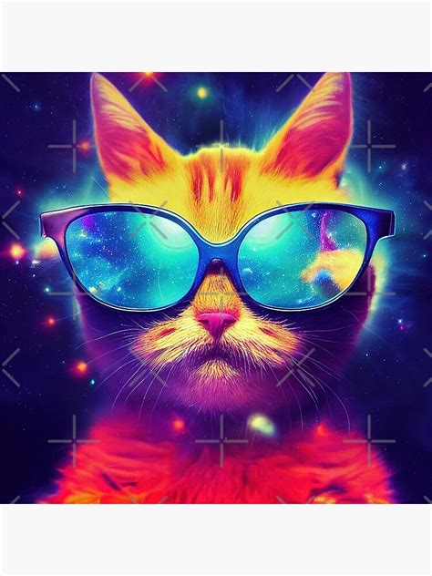 "Funny Cat Face with Funky glasses" Poster for Sale by Neuromance ...