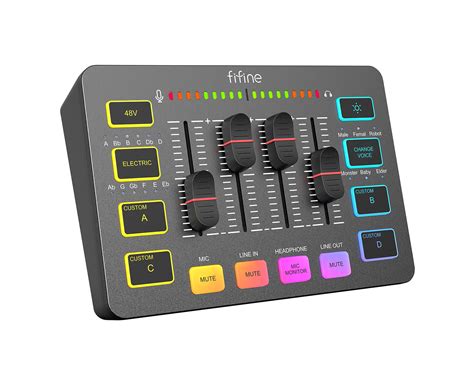 Fifine AMPLIGAME SC3 Gaming USB Mixer - Audio Mixer for Streaming ...