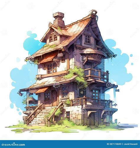 House Anime Style, House White Background High Quality Ai Image ...