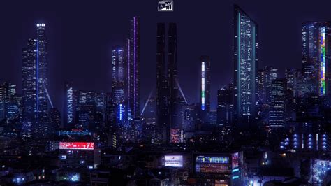 Wallpaper : Japan, city, cityscape, night, cyberpunk, neon, skyline ...