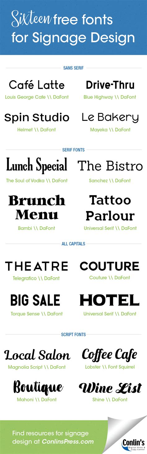 16 Free Fonts for Signage Design