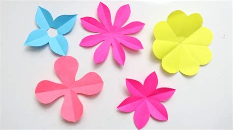 5 Easy Paper Flower |Paper Flower Making Ideas| How to cut.make Paper ...