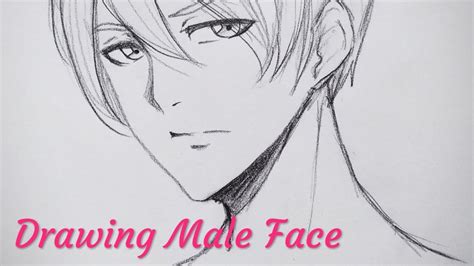 Handsome Anime Male Face Drawing