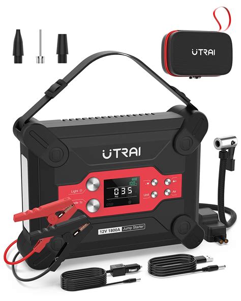 Jump Starter with Air Compressor, UTRAI Jstar 6 1800 Amp 12V Auto ...