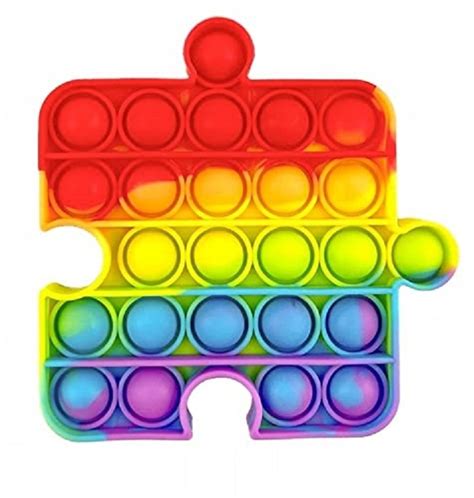 Puzzle Rainbow Pop It Fidget Toys Push Pop Bubble Fidget Sensory Toy ...