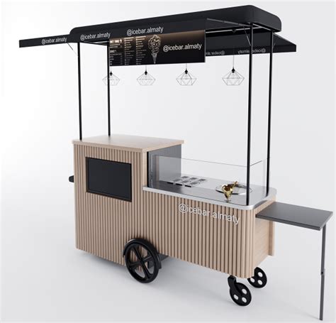 Fashion Ice Cream Cart Design Mall Portable Soft Ice Cream Stand