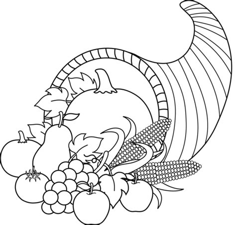 Free Cornucopia Black And White Clipart, Download Free Cornucopia Black ...