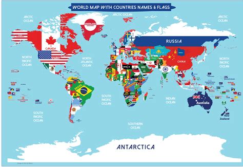 World Map With Countries And Flags – Get Latest Map Update