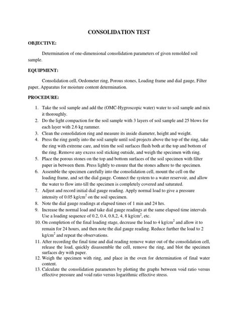 Consolidation PDF | PDF | Soil | Kilogram