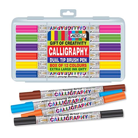 Add Gel Calligraphy Colouring Pen - Twin Tip Brush 12 Pen Set - SBC Store