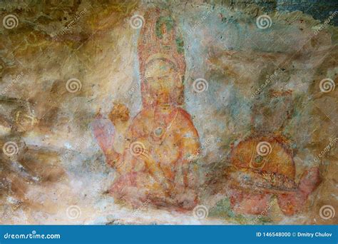 Ancient Paintings At Sigiriya Rock In Sigiriya, Sri Lanka.. Editorial ...