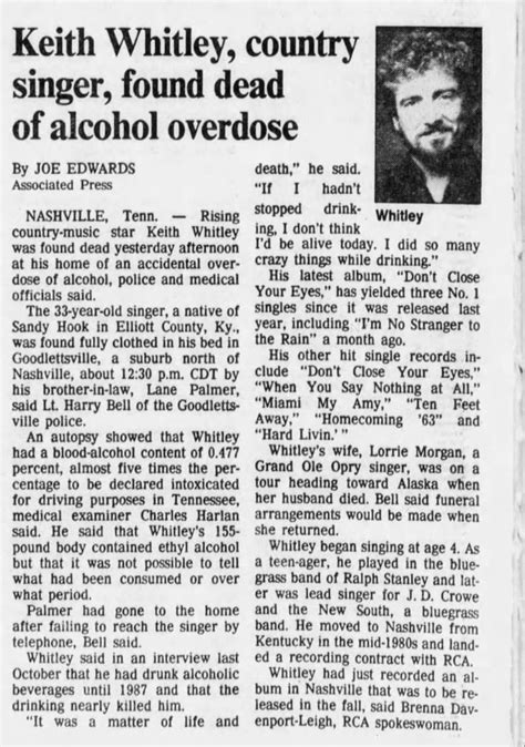 Keith Whitley death. May 1989 - Newspapers.com™