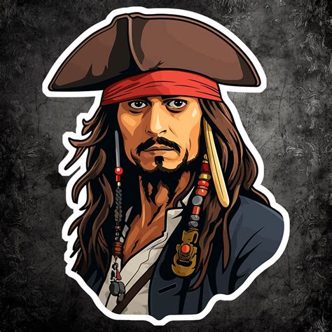 Captain Jack Sparrow Sticker Iconic Decal for Fans of the Caribbean ...